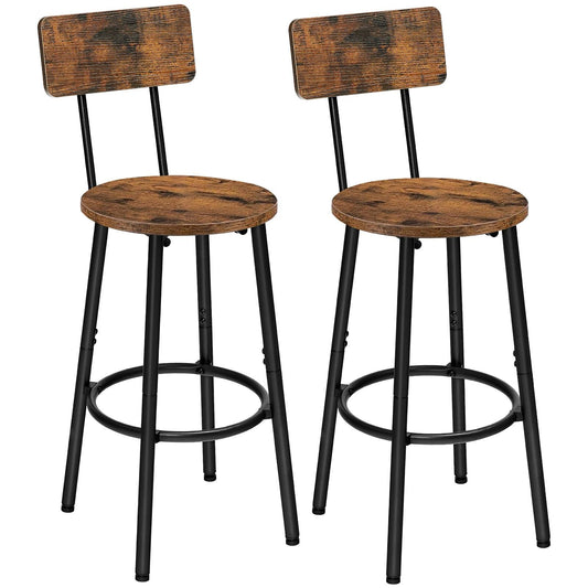 Bar Stools - Rustic Brown & Black