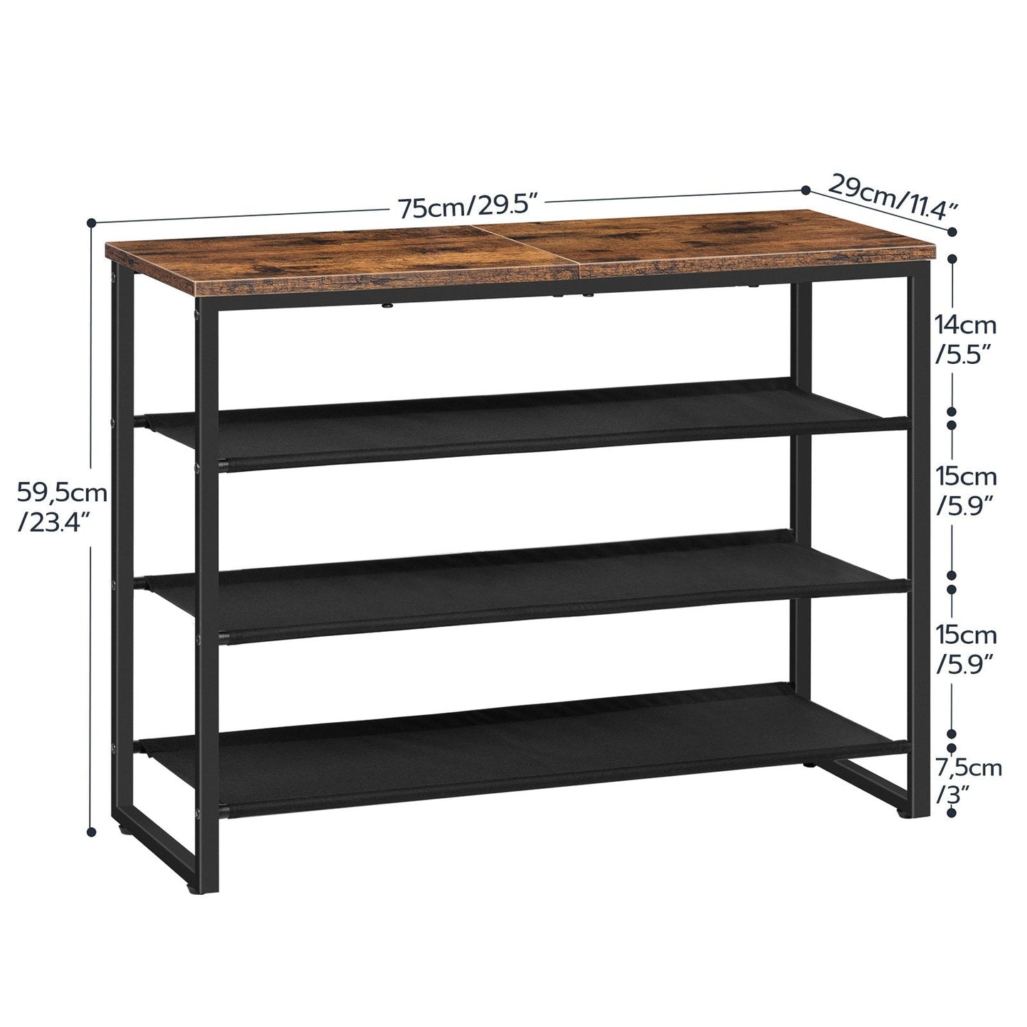 Shoe Rack - Rustic Brown