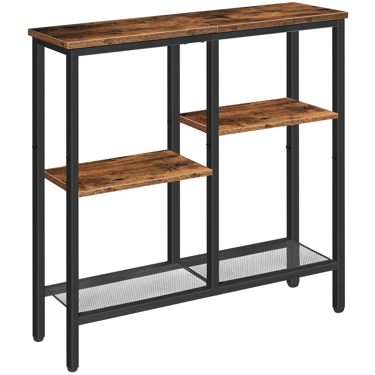 Narrow Console Table - Rustic Brown & Black