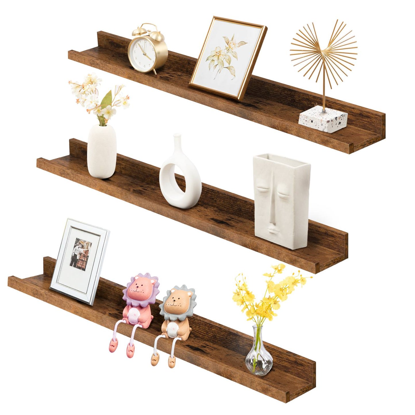Floating Shelves - Rustic Brown