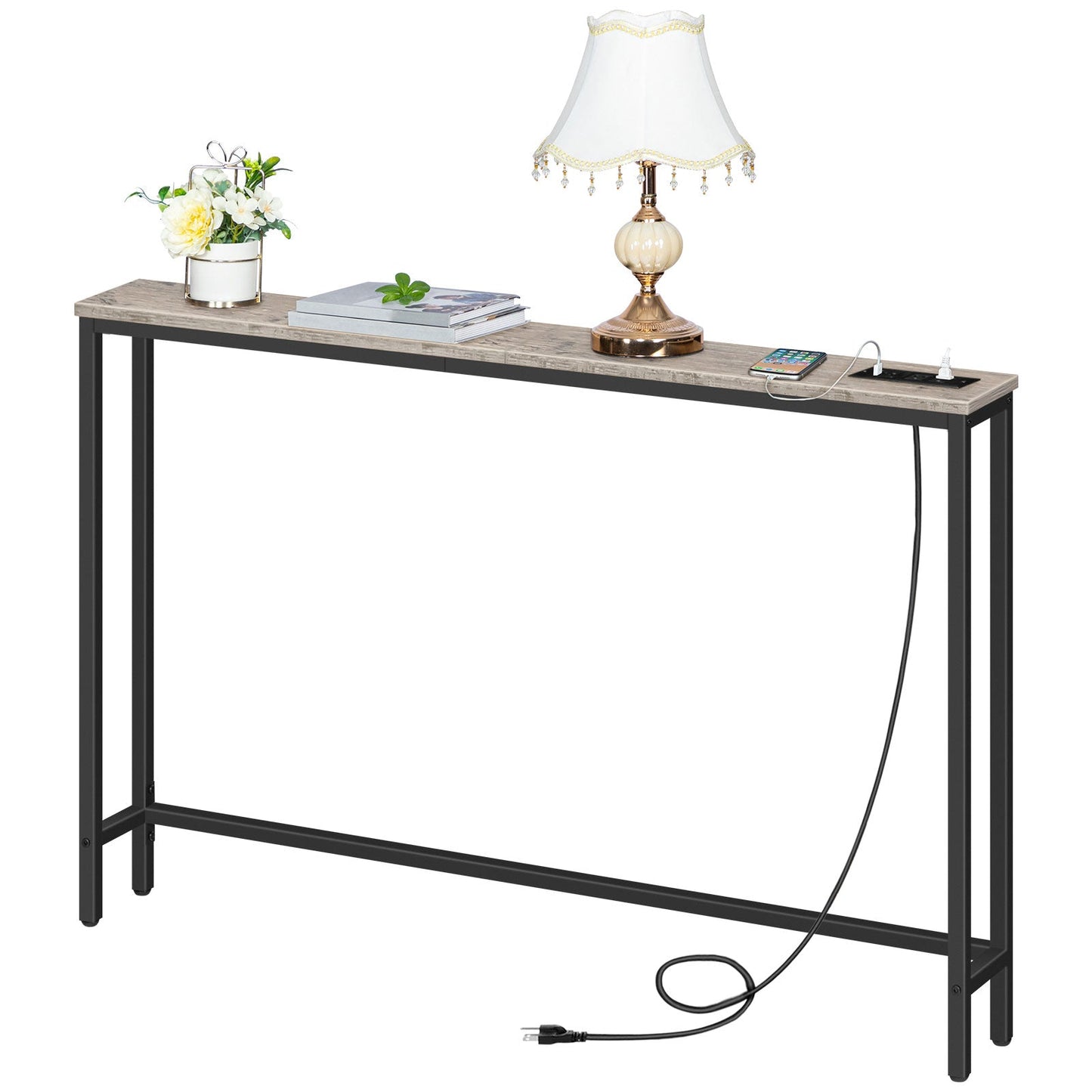 Console Table with Power Outlets, Charging Station