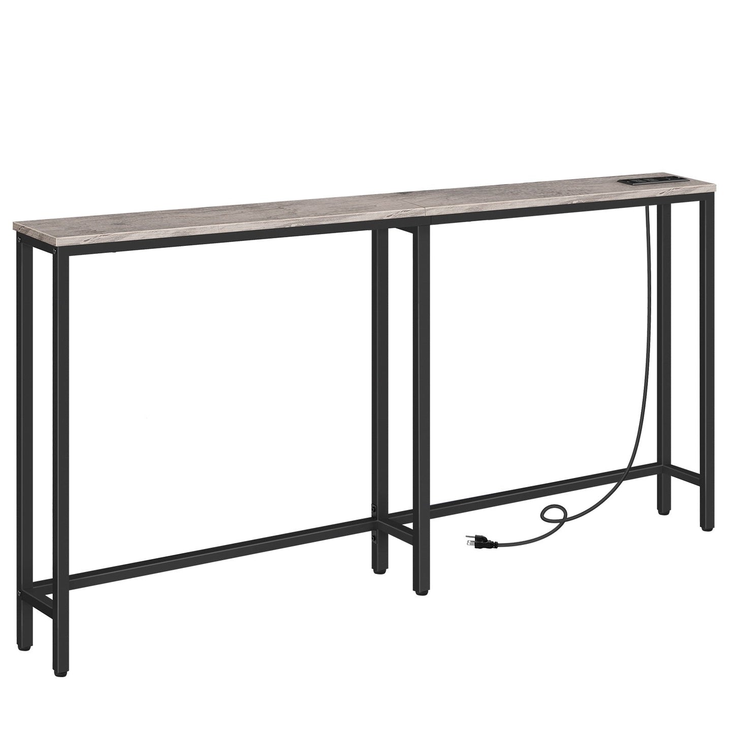 Console Table Charging Station - Greige & Black