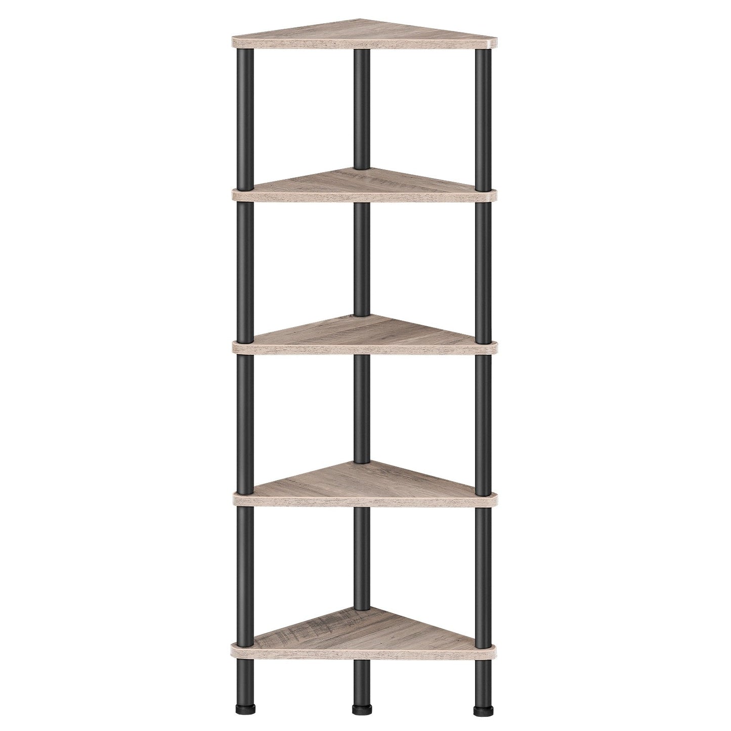 corner shelf - greige & black