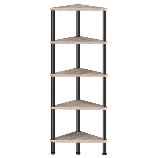 corner shelf - greige & black