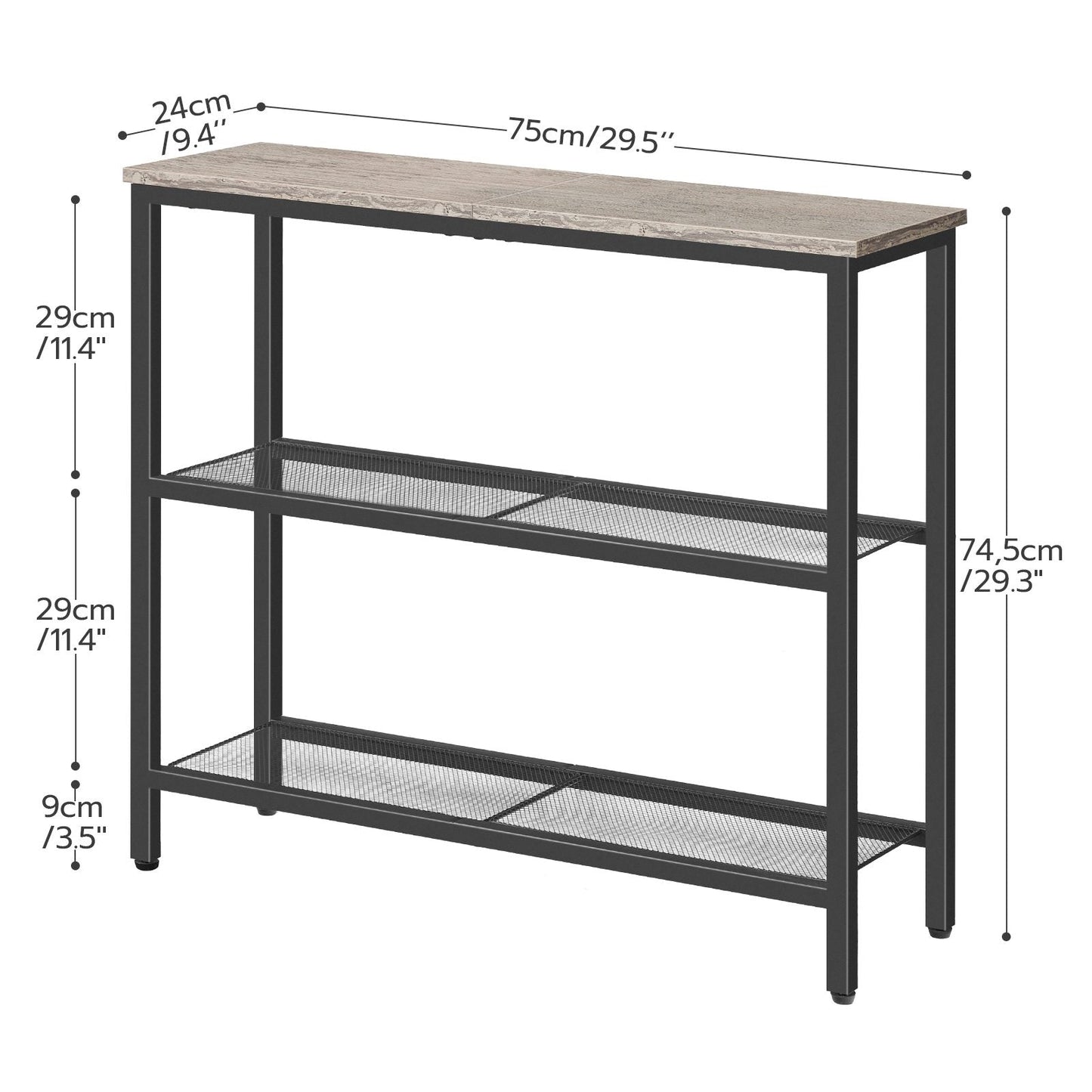 Console Table - grey & black