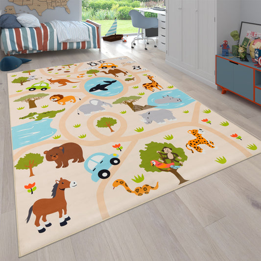 Kids Play-Mat Lilo with Wild Animals in Beige