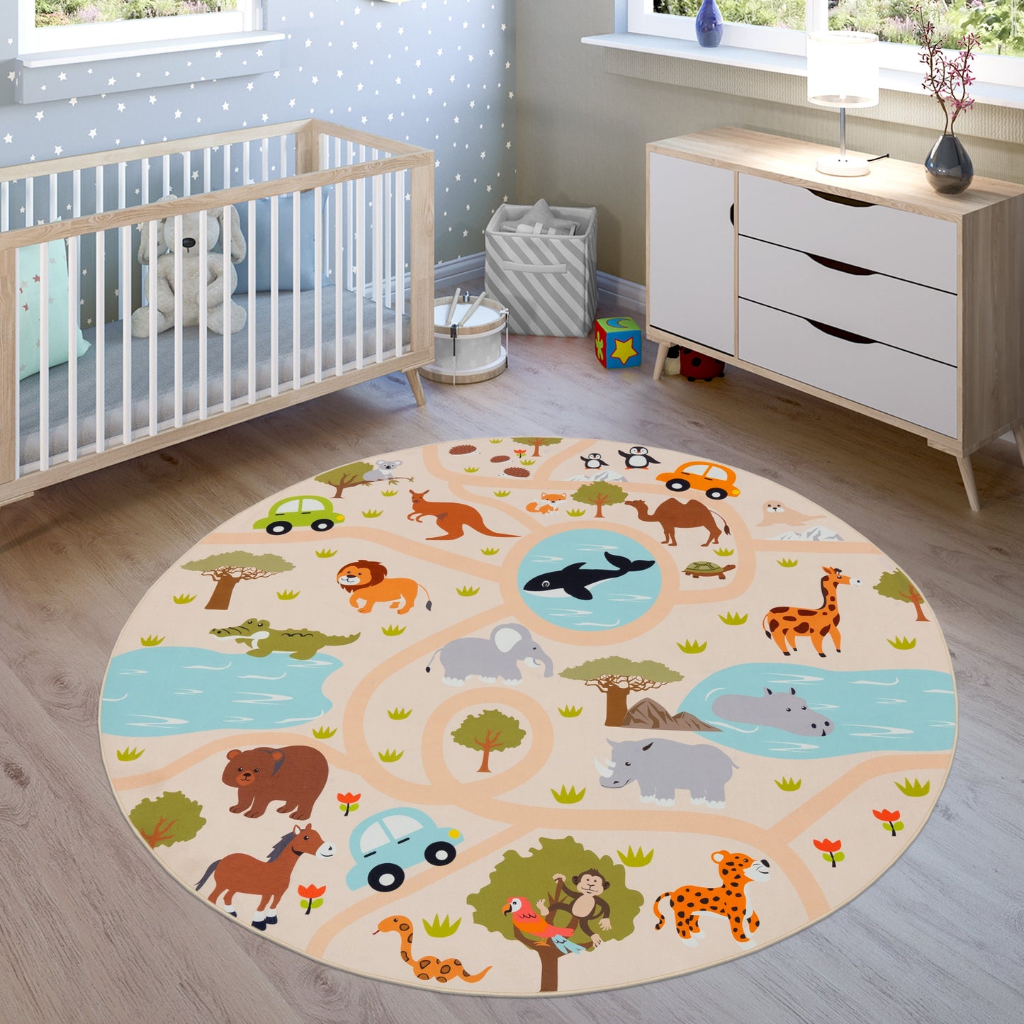 Kids Play-Mat Lilo with Wild Animals in Beige