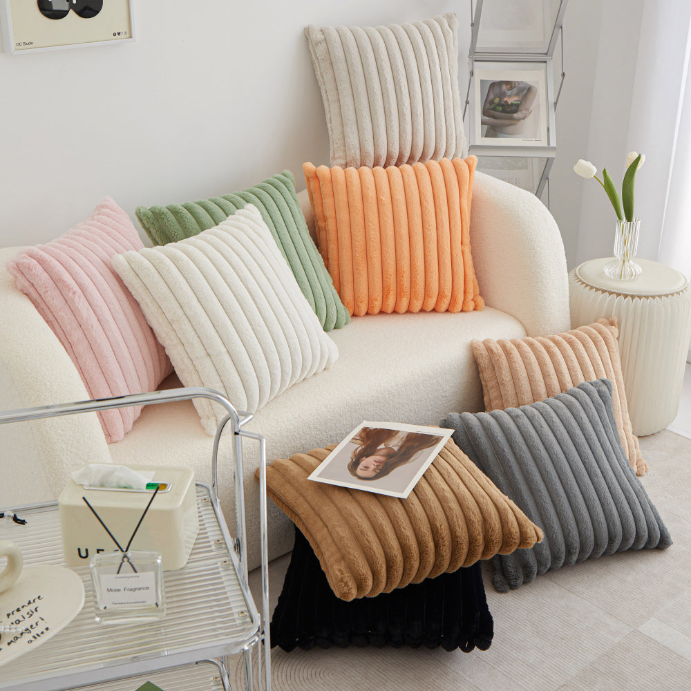 Pack of 2 Polyester Blend Throw Square Pillow Cover & Insert reversible sides, removable cover size 18x18 inch