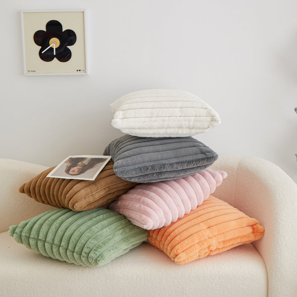 Pack of 2 Polyester Blend Throw Square Pillow Cover & Insert reversible sides, removable cover size 18x18 inch