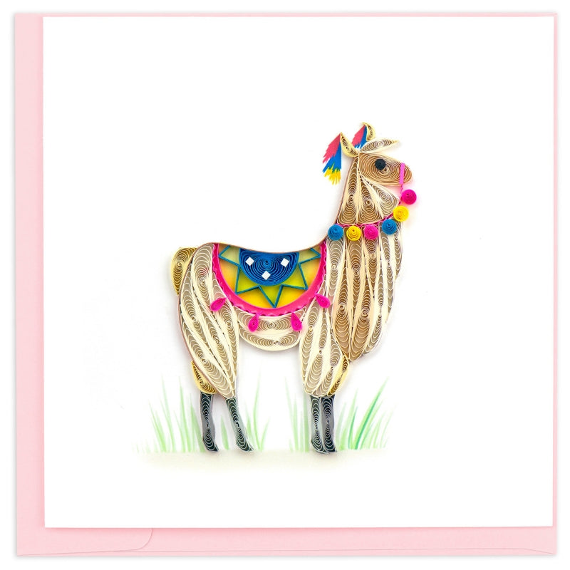 Llama Quilled Greeting Card