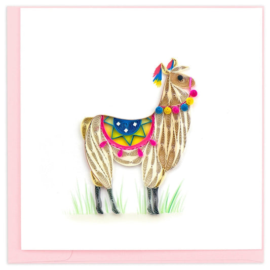 Llama Quilled Greeting Card