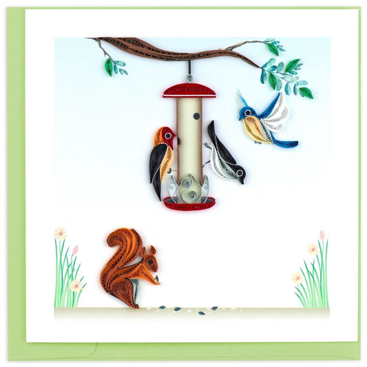 Bird Feeder Quilled Greeting Card