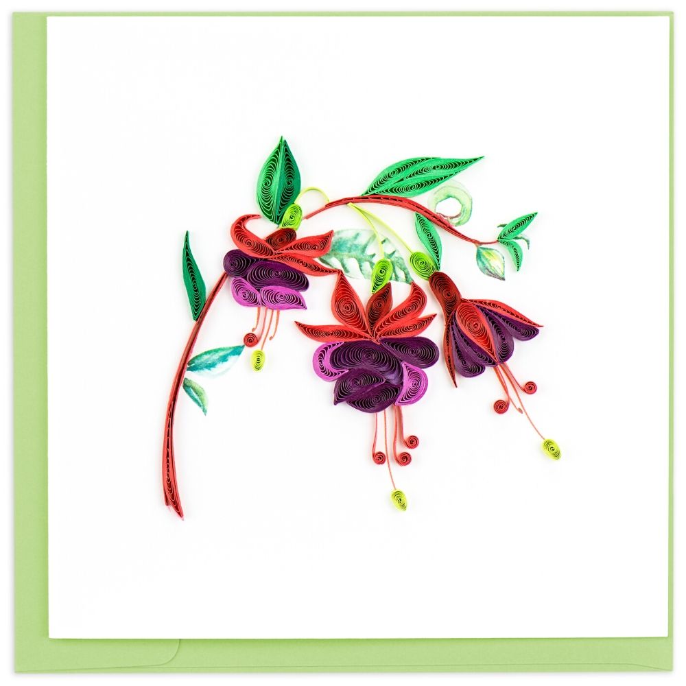 Fuchsia Quilled Greeting Card