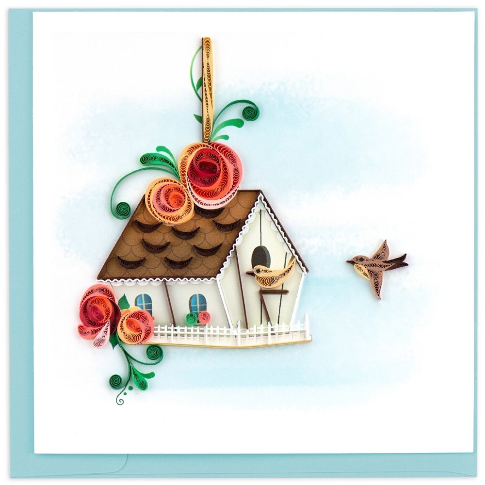 Birdhouse Quilled Greeting Card