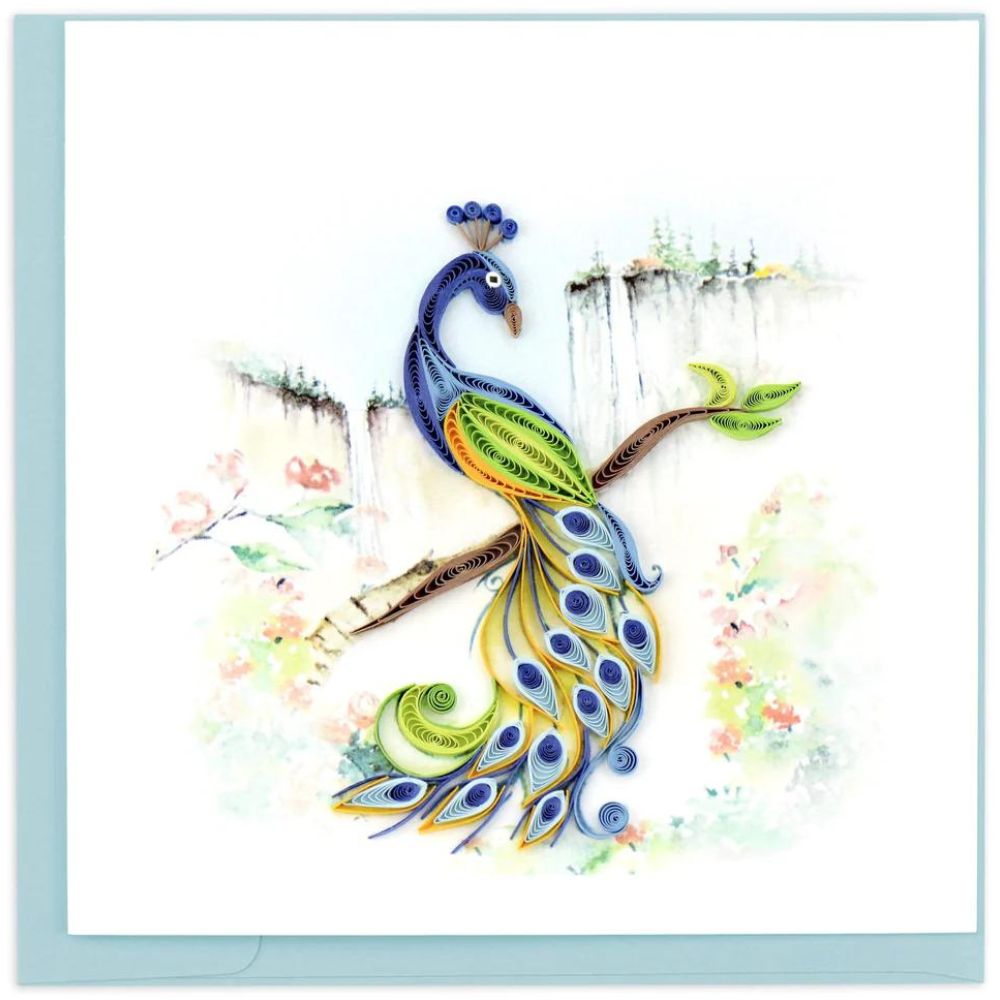 Peacock Quilled Greeting Card