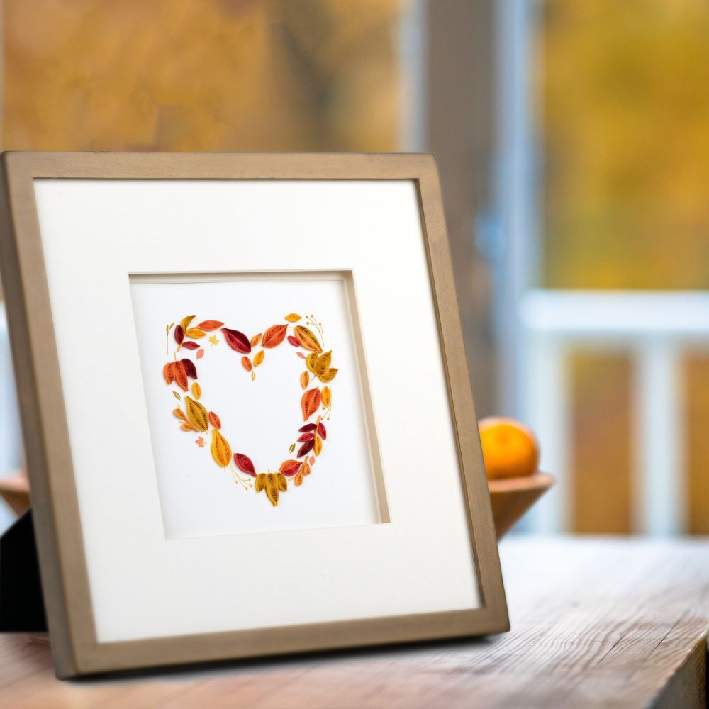 Fall Foliage Heart Quilled Greeting Card