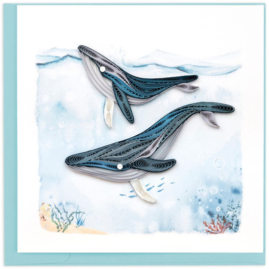 Humpback Whales Quilled Greeting Card