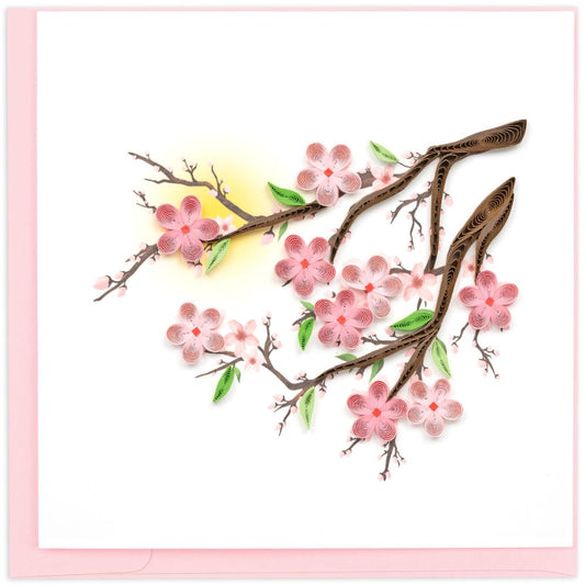 Cherry Blossoms Quilled Greeting Card