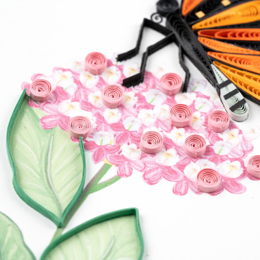 Monarch Milkweed Butterfly Quilled Greeting Card