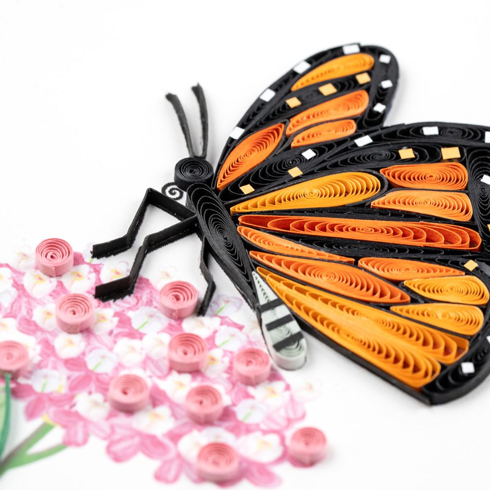 Monarch Milkweed Butterfly Quilled Greeting Card