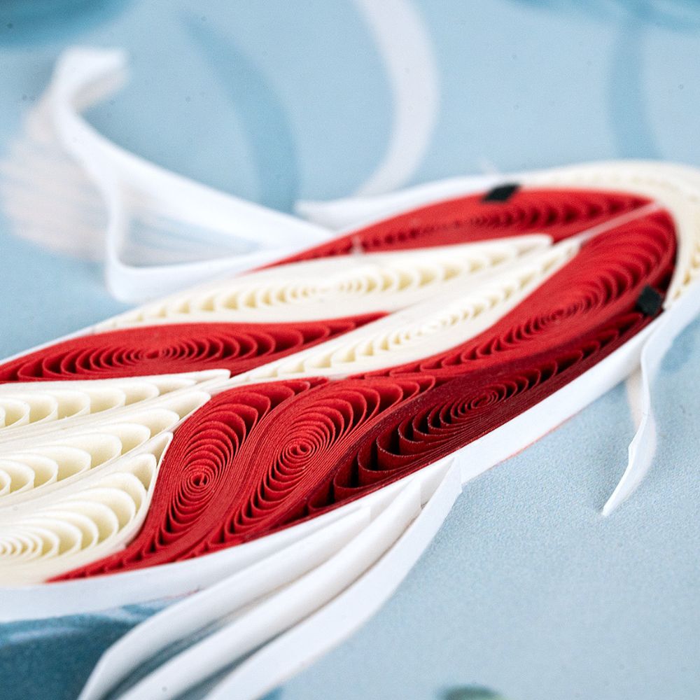 Koi Fish Pond Quilled Greeting Card