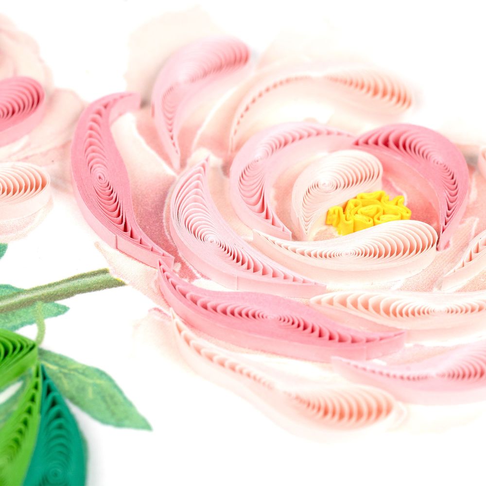 Bluebird & Peonies Quilled Greeting Card