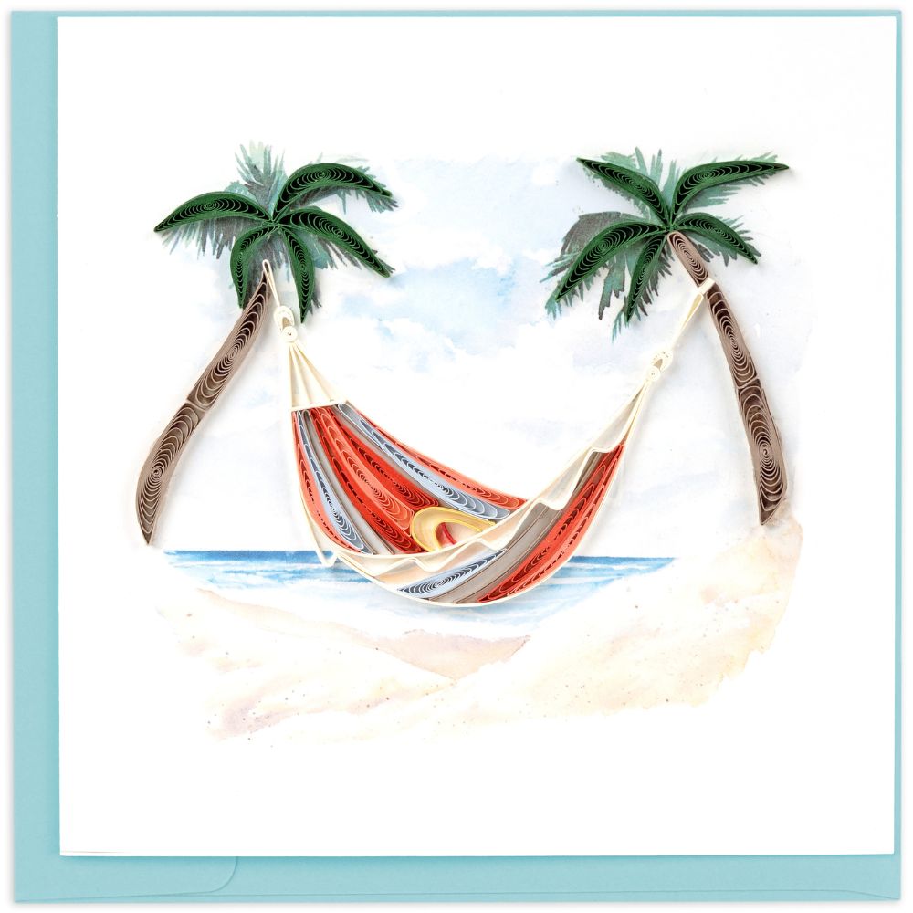 Beach Hammock Quilled Greeting Card