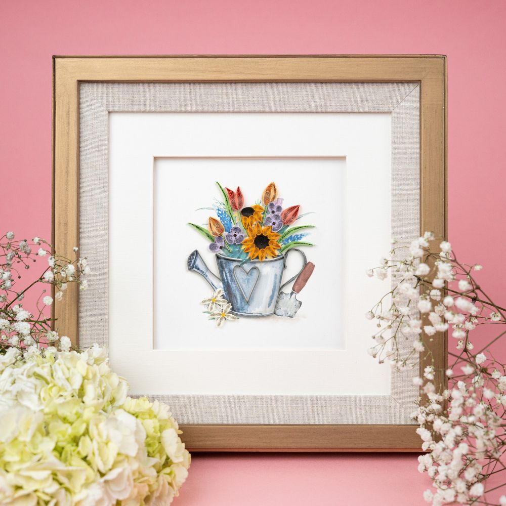 Garden Watering Can Quilled Greeting Card
