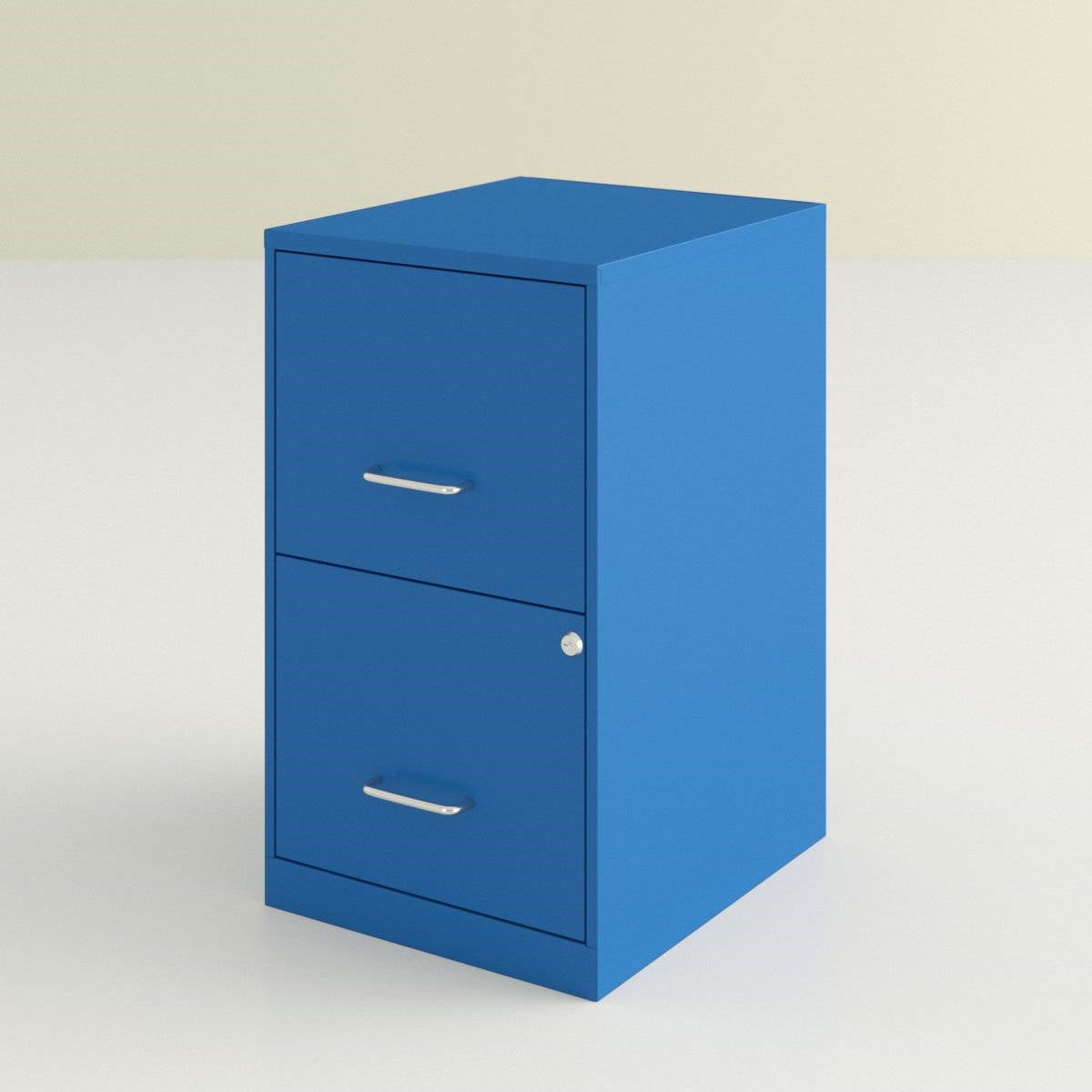 Blue Metal 2-Drawer Vertical Key Locking Heavy Duty Filing Cabinet