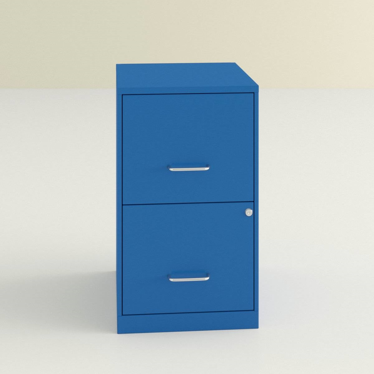 Blue Metal 2-Drawer Vertical Key Locking Heavy Duty Filing Cabinet