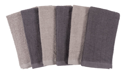 Wave Terry Dish Cloth Set Of 6 - 12" x 12"