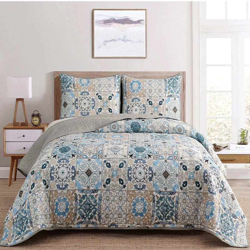 Dan River Reversible Printed Quilt Set (3 Piece)
