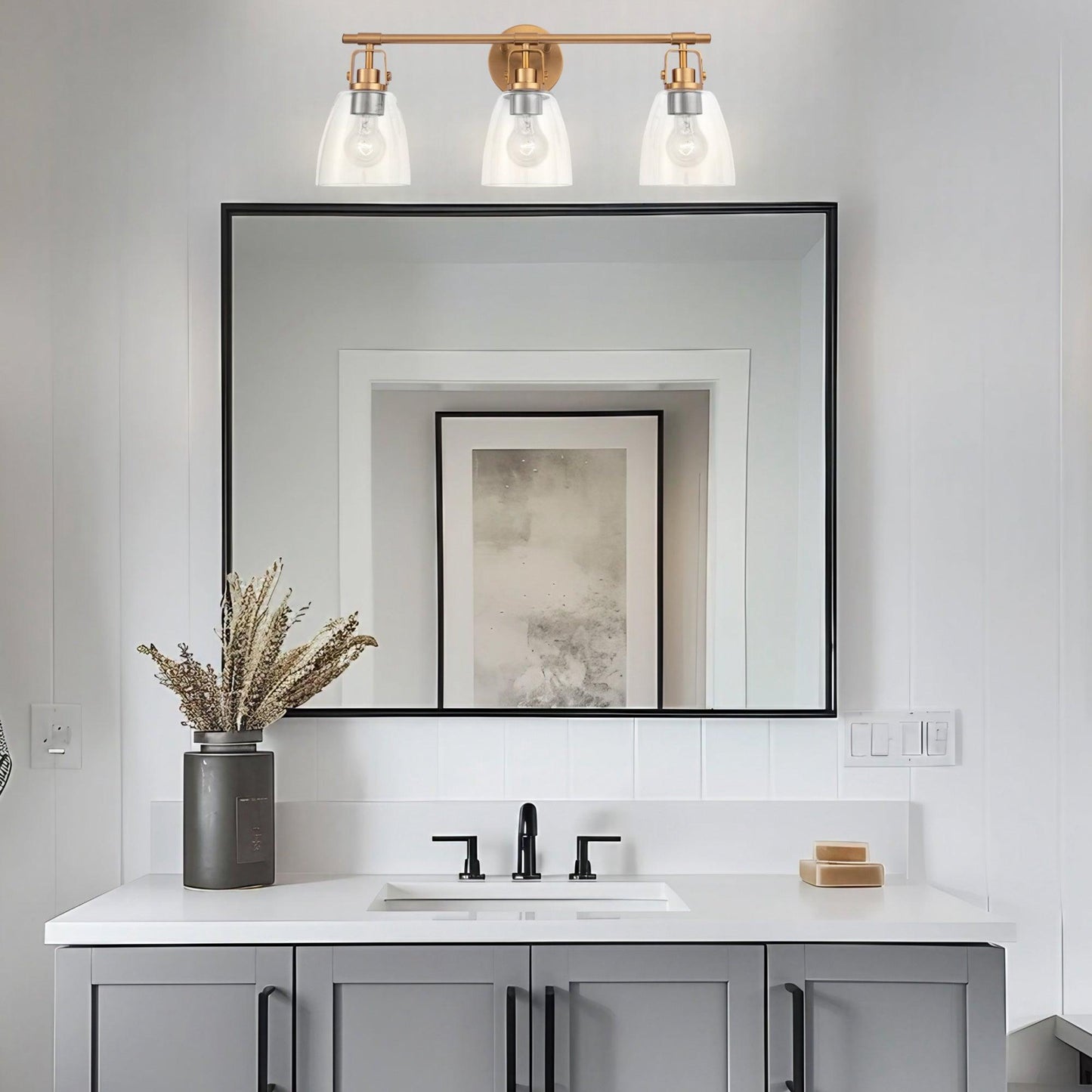 Brilliance Modern Farmhouse 3-Light Vanity Light