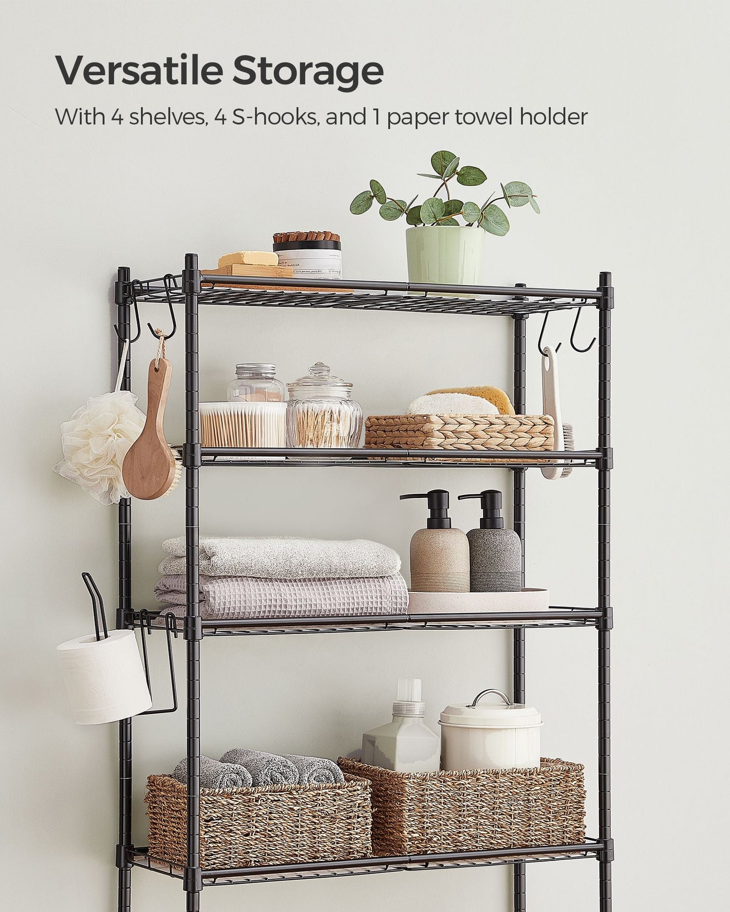 4 Tier Over The Toilet Storage