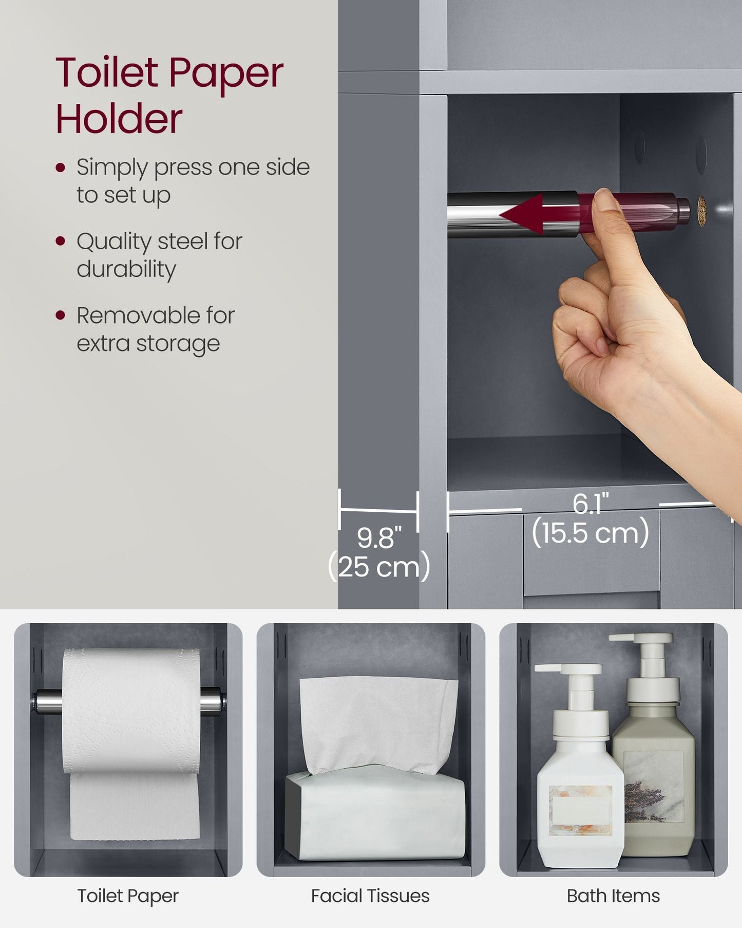 Over the Toilet Storage Shelf with Sliding Door