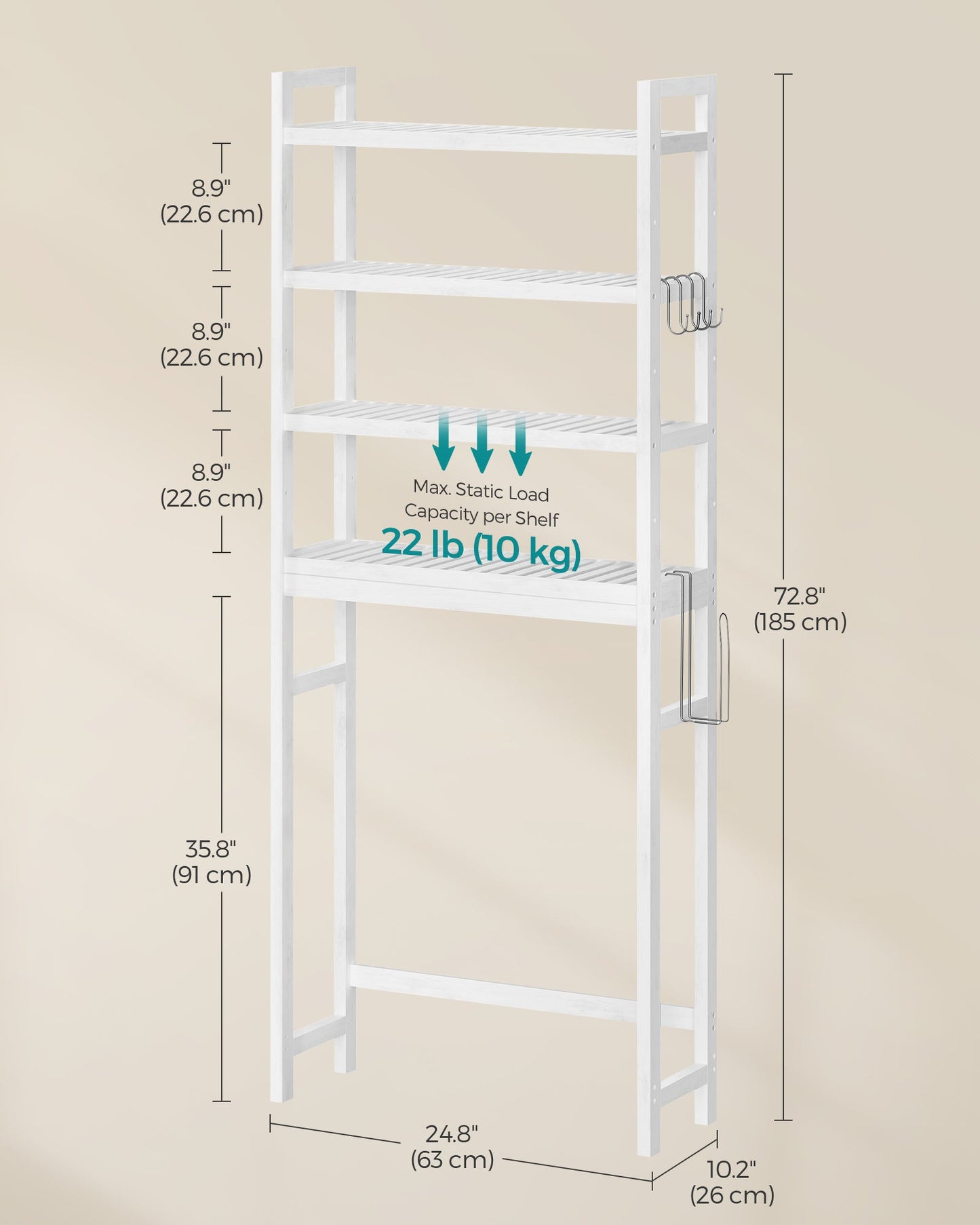 4-Tier Over-the-Toilet Storage Shelf