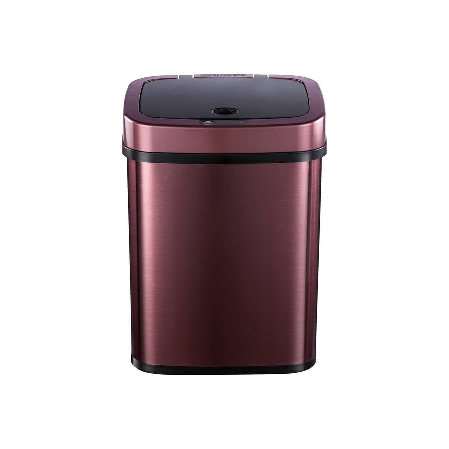 3-Gallon Motion Sensor Touchless Stainless Steel Trash Can in Burgundy Copper