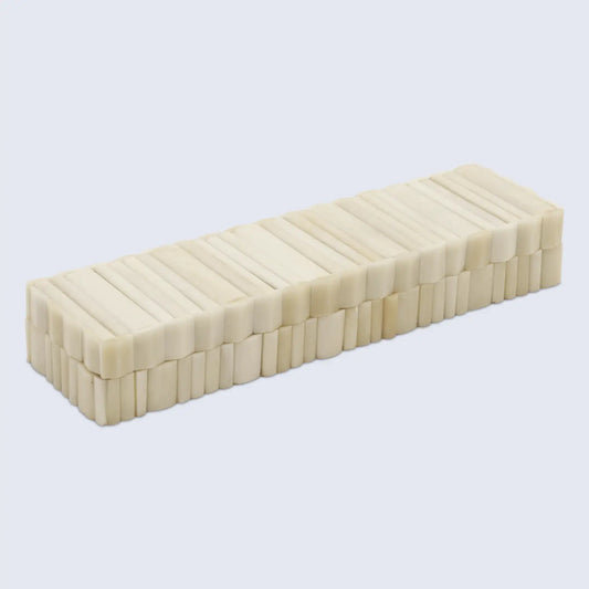 Stem Pattern Decorative Storage Box, Bone Inlay in 7 Sizes, Ivory