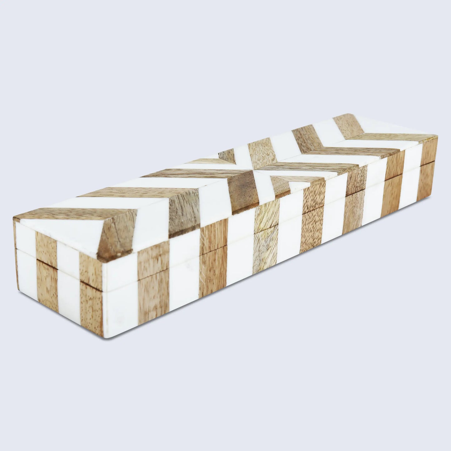 marquet chevron resin wood inlay decorative storage box 8 size