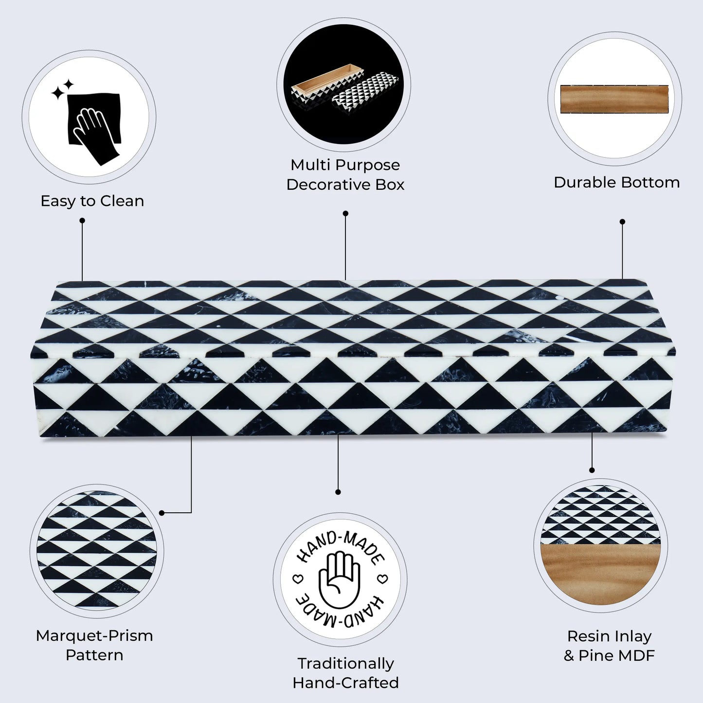 Marquet Prism Resin Inlay Decorative Storage Box