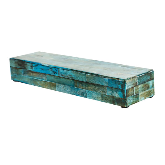 Decorative Storage Box, Bone Inlay in 7 Sizes, Verdigris