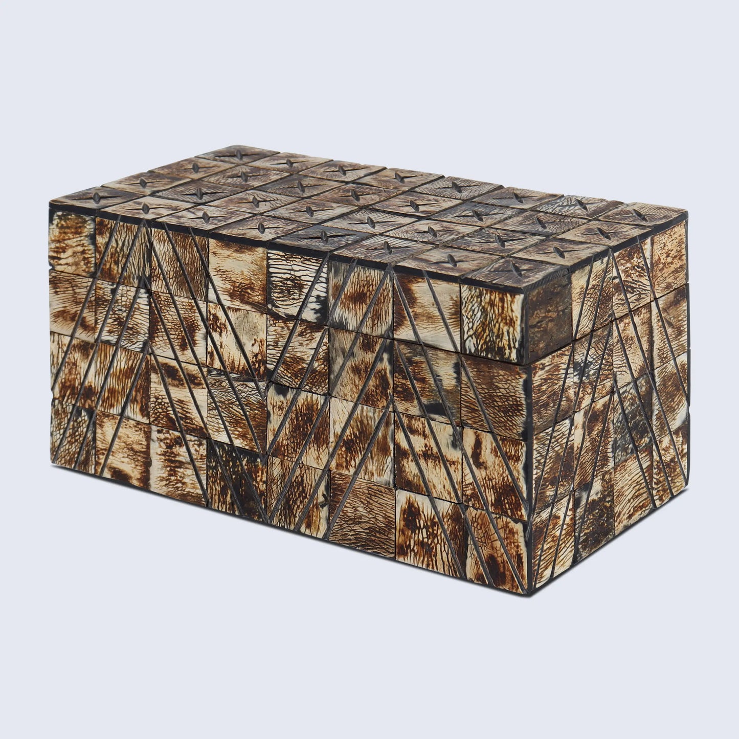 Kept Paradox Pattern Decorative Storage, Horn Inlay in 7 Sizes, Brown