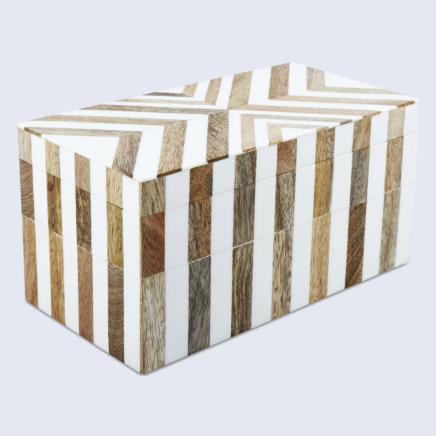 marquet chevron resin wood inlay decorative storage box 8 size