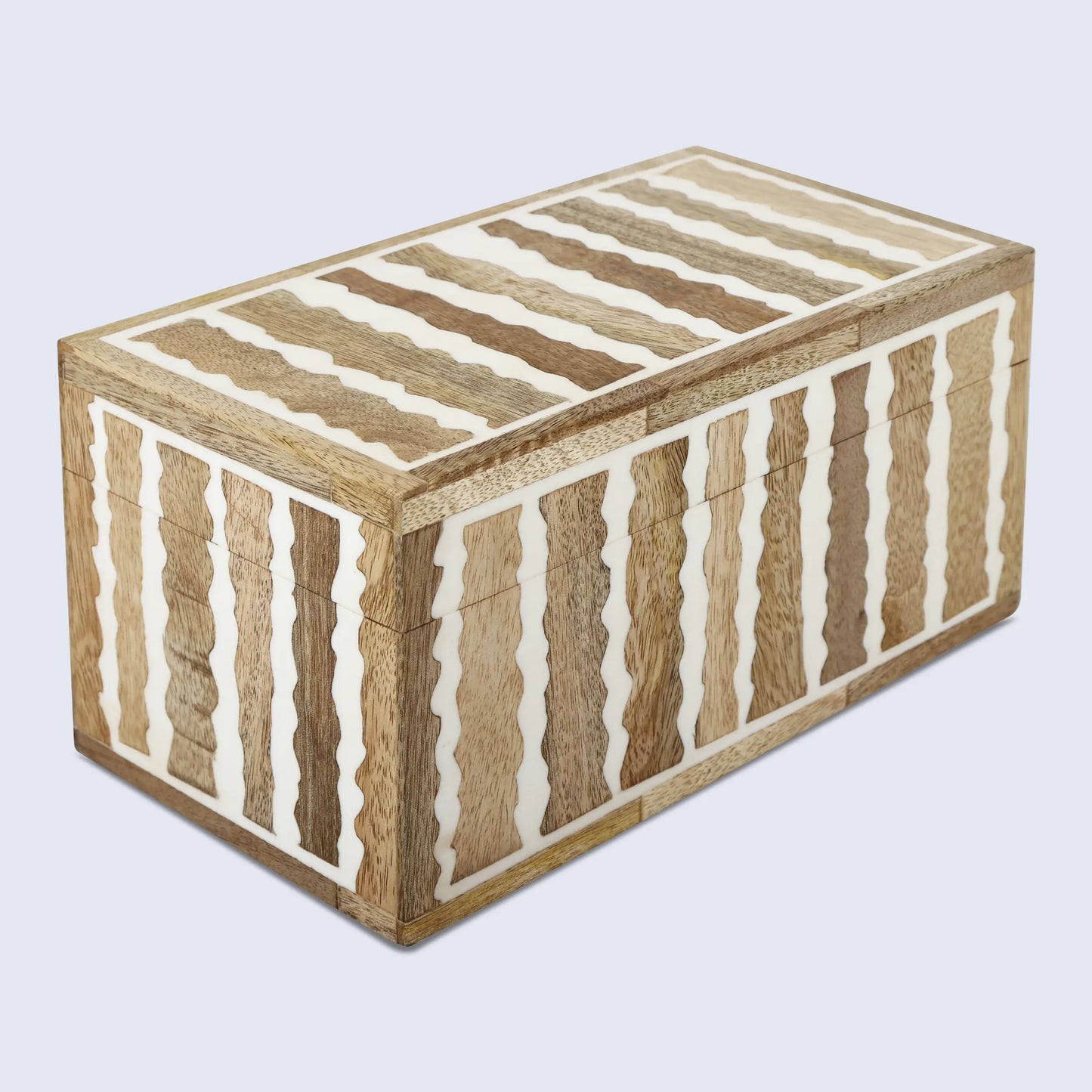 Kept Safari Pattern Decorative Storage, Resin Inlay & Wood in 7 Sizes, Brown-White