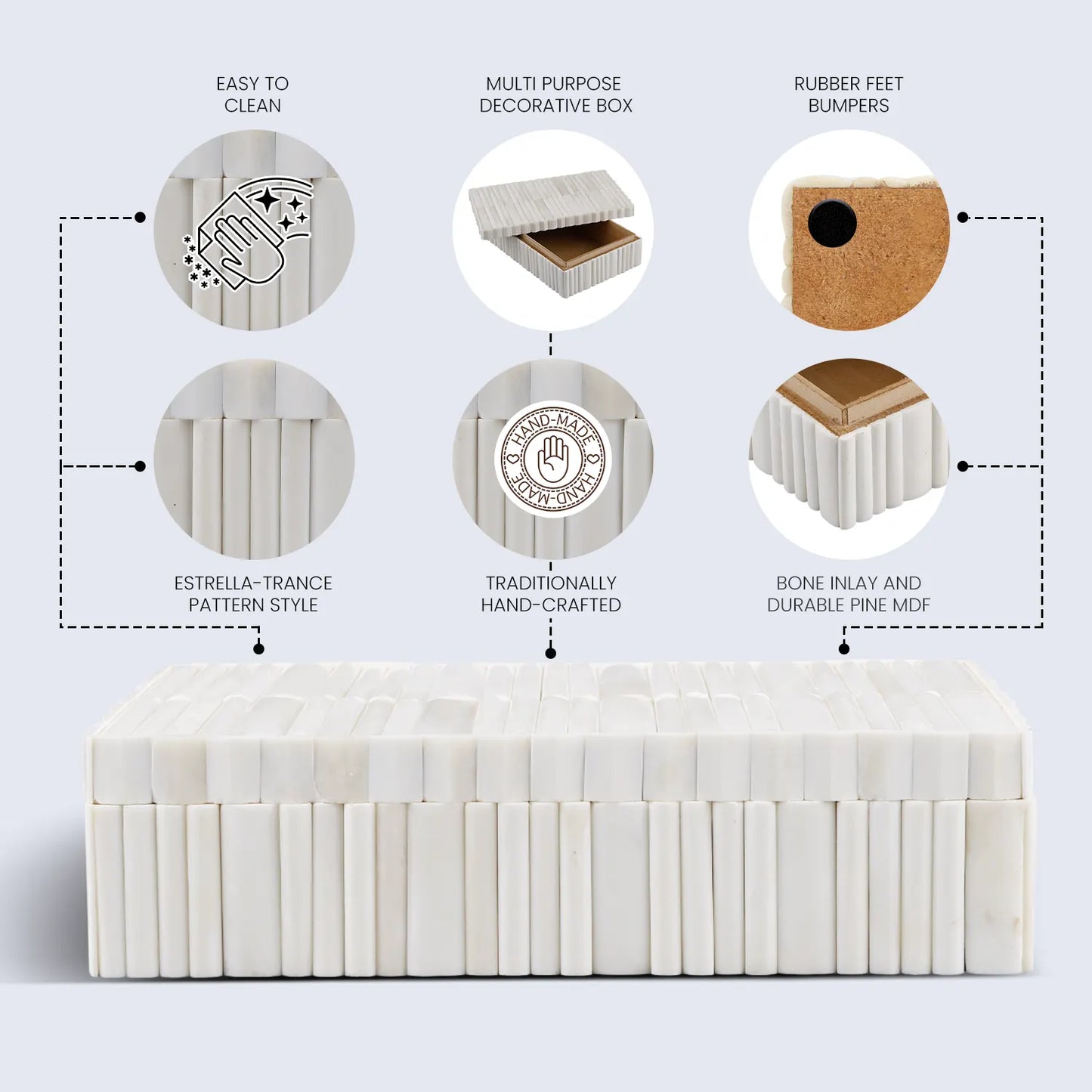 decorative box ivory stem white available in 7 sizes
