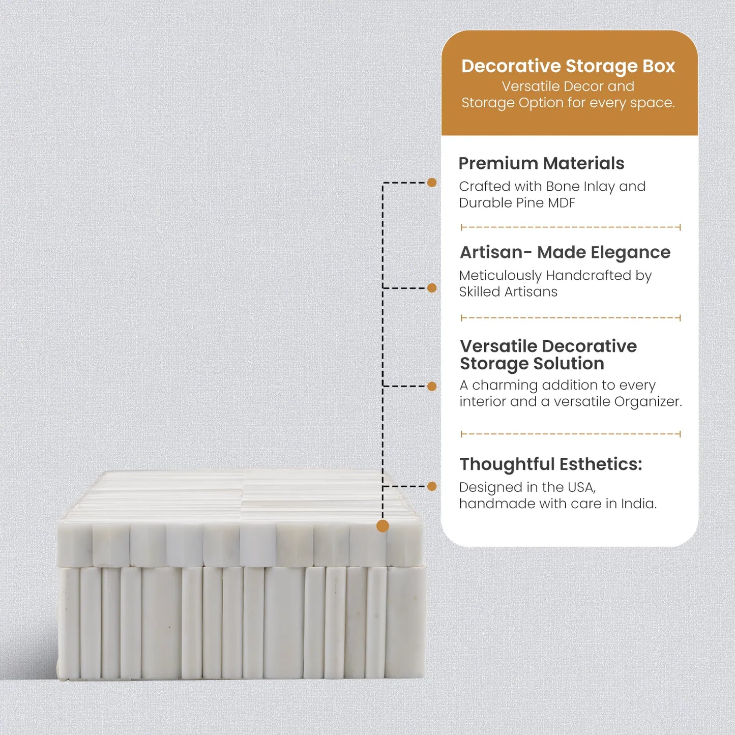 decorative box ivory stem white available in 7 sizes