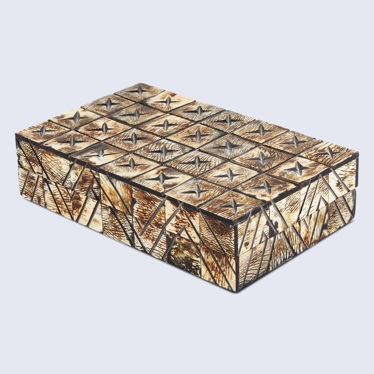 Kept Paradox Pattern Decorative Storage, Horn Inlay in 7 Sizes, Brown