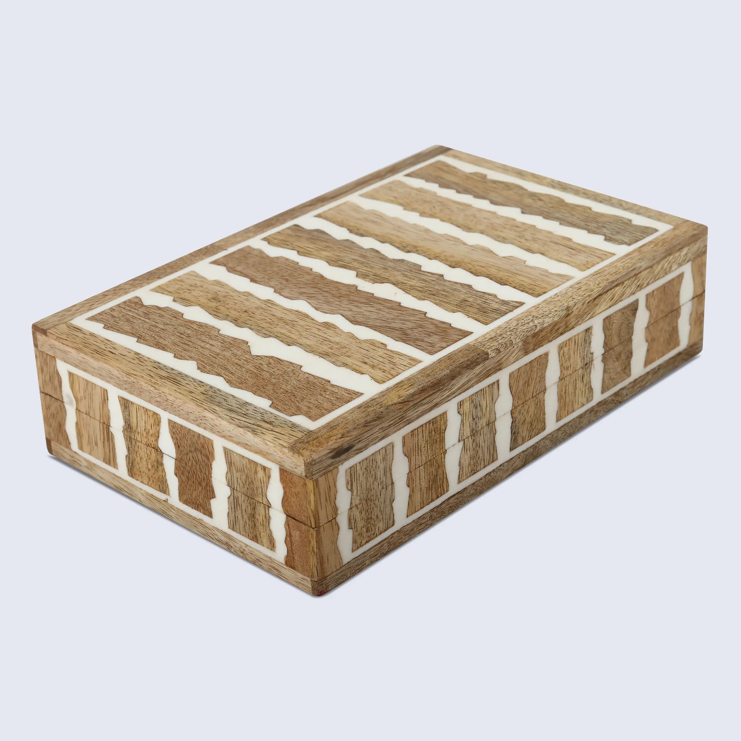 Kept Safari Pattern Decorative Storage, Resin Inlay & Wood in 7 Sizes, Brown-White