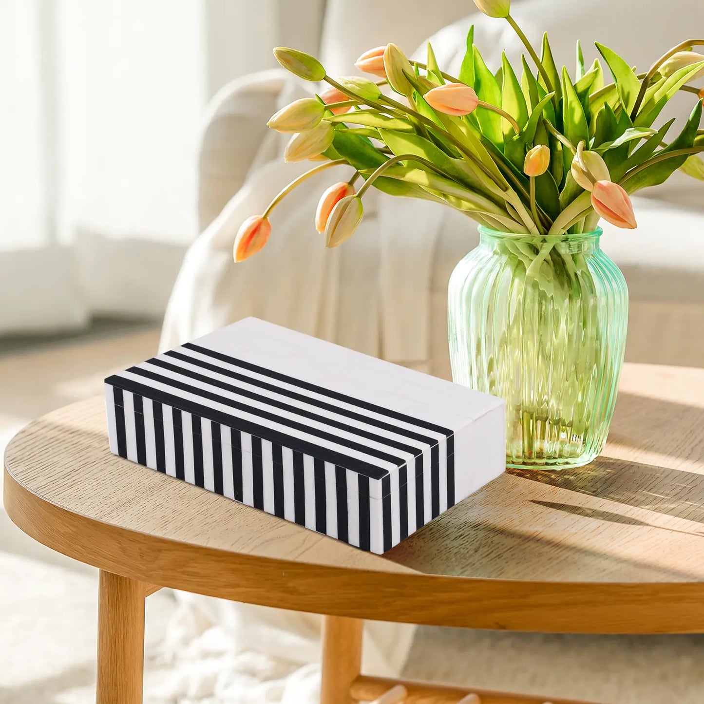 Mono Lead Resin Inlay Decorative Storage Box in 7 Sizes