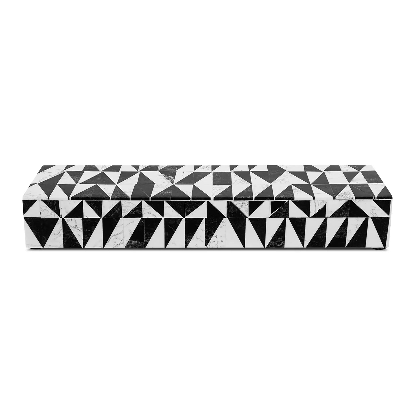 Medley Harlequin Pattern Decorative Storage Box, Resin Inlay in 7 Sizes, Black & White